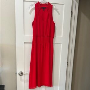 White House Black Market Vibrant Red Midi Dress